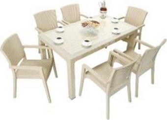 Elit Rattan 90x150 Zeus Koltuk Camlı Masa Takımı