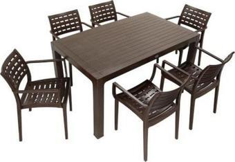 Wood 90x150 Cafe Koltuk Camlı Masa Takımı