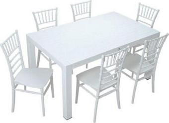 Wood 90x150 Silver Tifany Sandalye Masa Takımı