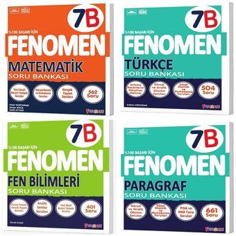 Fenomen Okul 2025 7. Sınıf Matematik + Türkçe + Fen + Paragraf B Serisi Soru Seti 4 Kitap