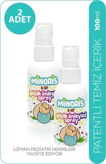 Minoris Baby Pişik Önleyici Sprey Organik Vegan Parfümsüz 100 Ml X 2 Adet