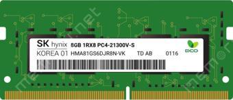 Hynix Sk 8Gb 1X8Gb Hma81Gs6Djr8N-Vk Ddr4 1Rx8 Pc4-2666T Sodım 260-Pın Notebook Ram Bellek