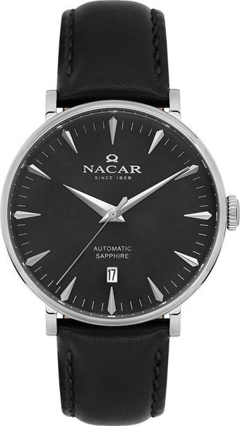 Nacar NC34-29B640-ABL1 Siyah Hakiki Deri Erkek Kol Saati