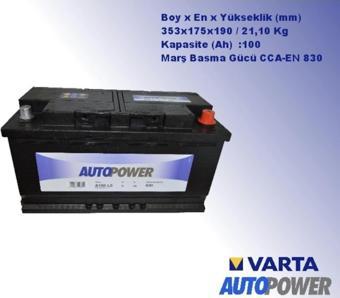 Varta 12V 100  Ah 830 En Autopower Akü