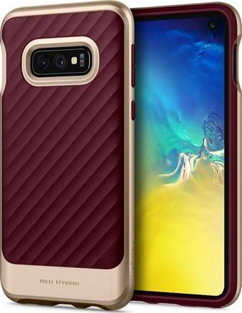 Spigen Galaxy S10e ile Uyumlu Kılıf Neo Hybrid Burgundy