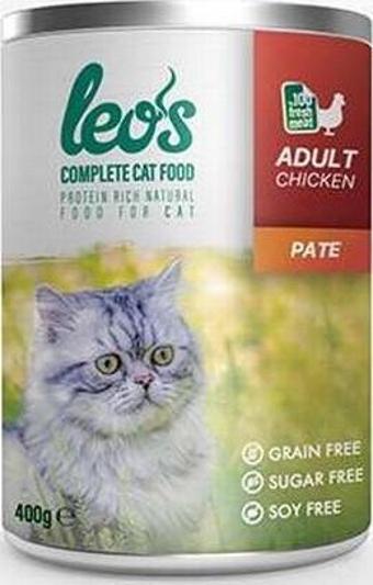 Leos Tavuk Etli Pate Yetişkin Kedi Konservesi 12 Adet 400 Gr