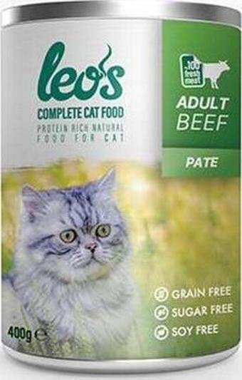 Leos Sığır Etli Pate Yetişkin Kedi Konservesi 24 Adet 400 Gr