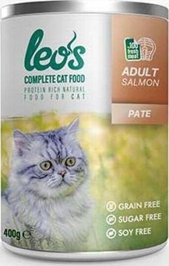 Leos Somon Balıklı Pate Yetişkin Kedi Konservesi 24 Adet 400 Gr