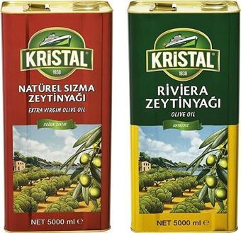 Kristal Naturel Sızma ve Riviera Zeytinyağı 5 litre 2 li Set