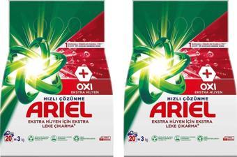 Ariel Oxi Beyazlara Özel Aqua Pudra Toz Çamaşır Deterjanı 3 Kg x 2 Adet