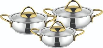Amboss stone gold paslanmaz çelik sahan seti 6 prç.