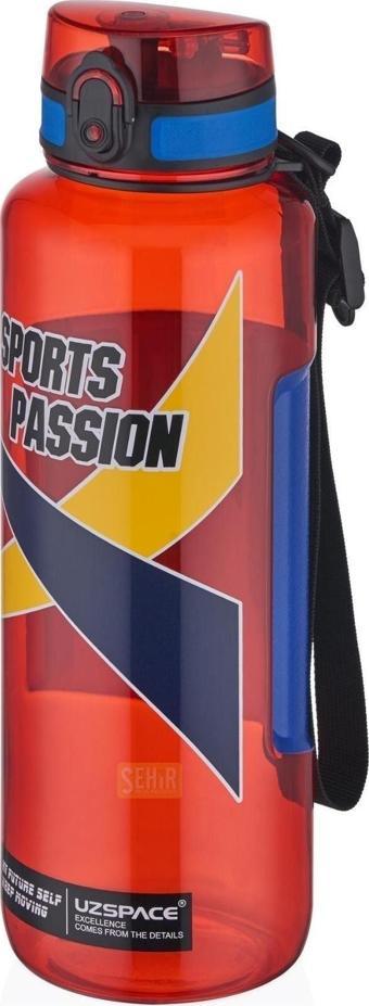 Uzspace 1200ml Büyük Boy Sports Passion Kayma Yapmayan Tutma Bölmeli Tritan Su Matarası