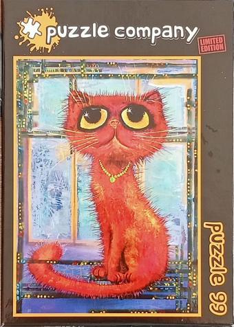 Turuncu Oturan Kedi 99 Parça Mini Puzzle  Minyatür Puzzle Serisi