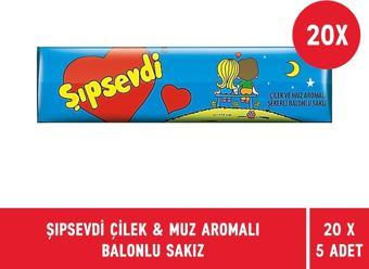 Kent Şıpsevdi Çilek & Muz Aromalı Balonlu Nostaljik Sakız 25 gr - 20 Adet