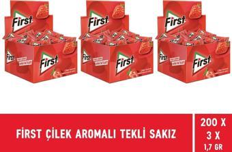 First Çilek Aromalı Tekli Sakız 1,7 gr - 600 Adet