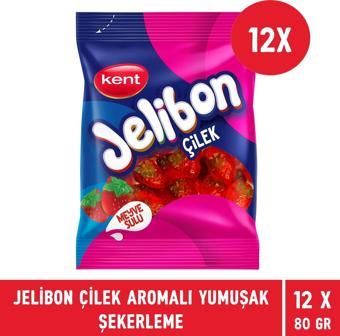 Jelibon Çilek Aromalı Yumuşak Şekerleme 80 gr - 12 Adet