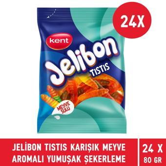 Jelibon Tıstıs Karışık Meyve Aromalı Yumuşak Şekerleme 80 gr - 24 Adet