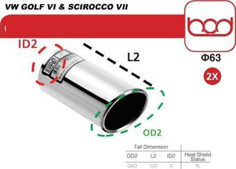 Bod Egzos Ucu 803-963 Golf 6-7 Scirocco Tiguan 2016 sonrası
