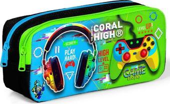 Coral High Kulaklık Game İki Bölmeli Kalem Çantası - Erkek Çocuk