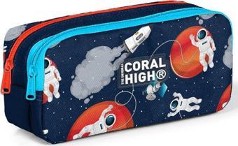 Coral High Lacivert Mavi Astronot İki Bölmeli Kalem Çantası - Erkek Çocuk