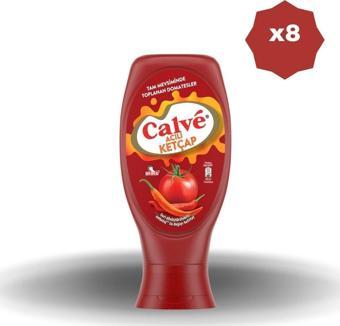 Calve Acılı Ketçap 400 Gr X 8 Adet