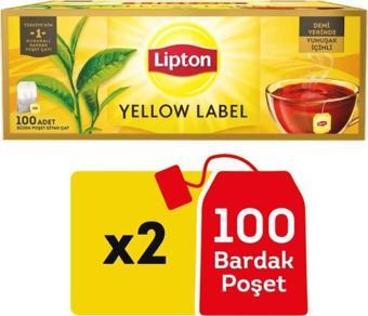 Lipton Yellow Label Bardak Poşet 100'Lü X 2 Adet