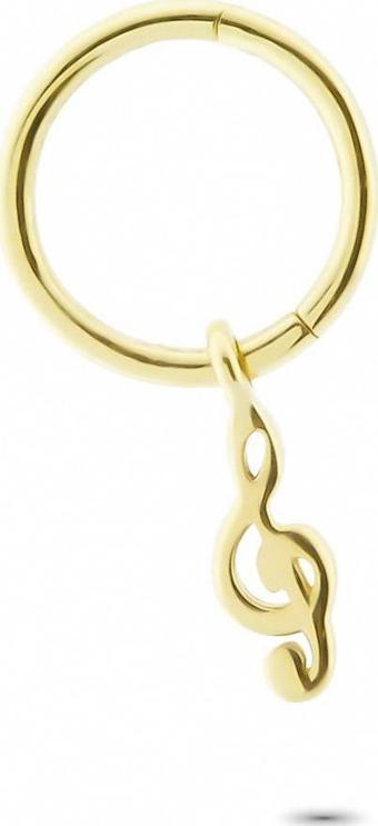 Glorria Altın Sol Anahtarı Halka Piercing