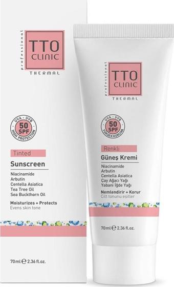 TTO CLINIC Renkli Güneş Koruyucu Krem 50 SPF 70 ML