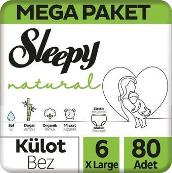 Sleepy Natural Külot Bez 6 Numara Xlarge Mega Fırsat Paketi 80 Adet