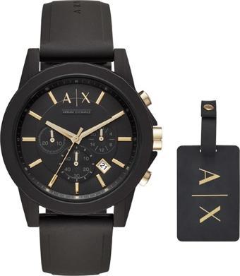 Armani Exchange AX7105 Erkek Set Kol Saati ve Valiz Etiketi