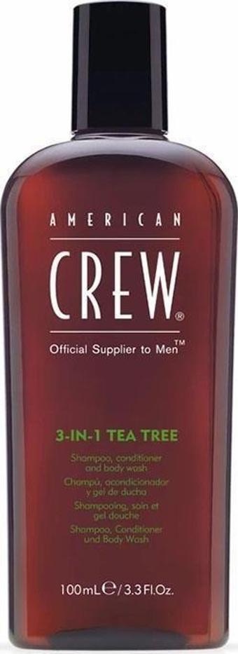 American Crew 3in1 Tea Tree Şampuan Saç Kremi Vücut Jeli  Erkekler için 450ML