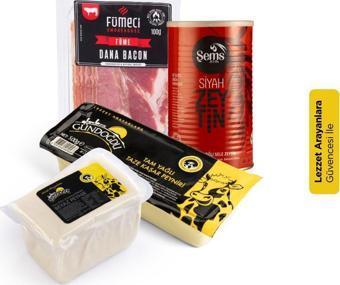 Fümeci Smokehouse Kahvaltı Paketi (100grDanabacon+500grKaşar+900grZeytin291-320+İnekbeyazpeynir)