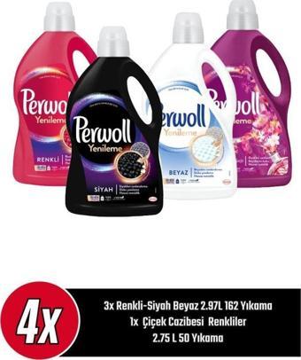 Perwoll Hassas Bakım Siyah Renkli Beyaz (2.97L 162 Yıkama ) ÇiçekCazibesi Koyu Renkliler (2.75L 50 Yıkama) 4'lü Set 