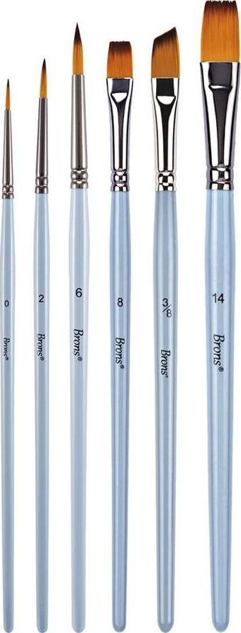 Brons Fırça Blister Set 2 ( 123 Serisi No:0-2-6 Kısa Sap-725 Serisi No:10 Kısa Sap-200F Seri No:8-14 Kısa Sap) BR-2201