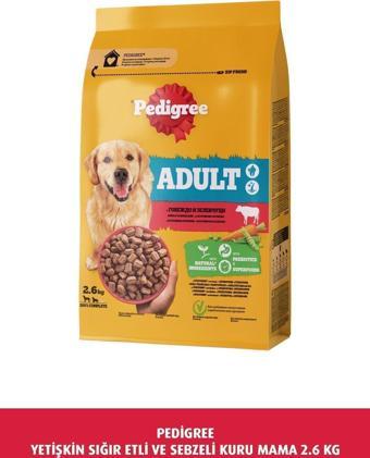 Pedigree Yetişkin Sığır Etli Ve Sebzeli Kuru Mama 2.6 Kg