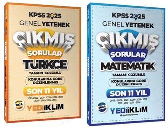Yediiklim 2025 KPSS Türkçe+Matematik Çıkmış Sorular Son 11 Yıl Konularına Göre 2 li Set Yediiklim - Yediiklim Yayınları