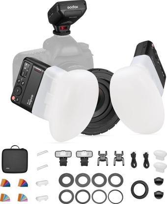 Godox MF12 K2 Makro Flaş Difüzörlü İkili Set + XPRO-N TTL Nikon Tetikleyici