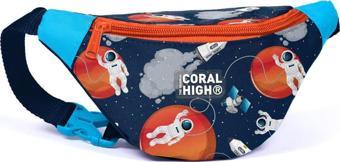 Coral High Kids Lacivert Mavi Astronot Desenli Bel Çantası 11536