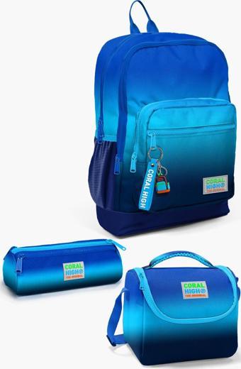 Coral High Kids Lacivert Mavi Renk Geçişli 3’lü Okul Çanta Seti SET0123745