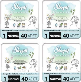 Sleepy Bio Natürel Premium Plus Günlük Ped 40 Li*4 Adet