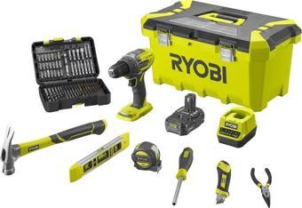 Ryobi R18PD3-120TAH Akülü Darbeli Matkap 18V + Aksesuar Seti - 2.0Ah - 5133005505