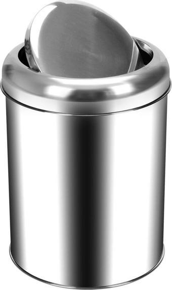 Krom Pratik Kapaklı Çöp Kutusu 16 Litre