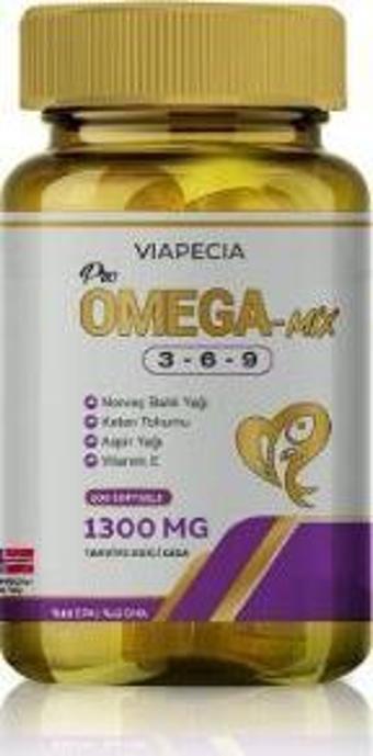 Viapecia Pro-Omega Mix 3-6-9 Norveç Balık Yağı 200 Soft Gel