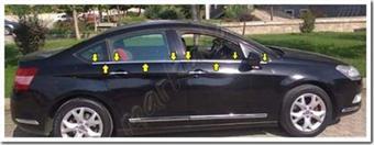 DB Chrome Citroen C5 Cam Çıtası Nikelajı 2008-2019 6 Parça P.Çelik