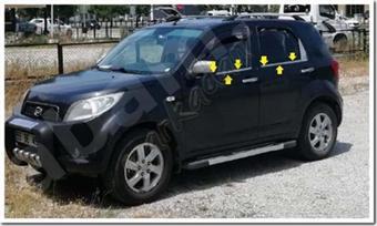 DB Chrome Daihatsu Terios Cam Çıtası Nikelajı 2006-2017 4 Parça P.Çelik