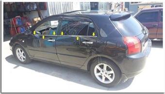 Toyota Corolla HB Krom Cam Çıtası 2002-2006 4 Parça Paslanmaz Çelik