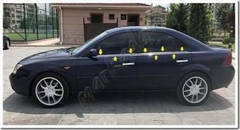 WOC Chrome Ford Mondeo Krom Cam Çıtası 2001-2007 4 Parça Paslanmaz Çelik