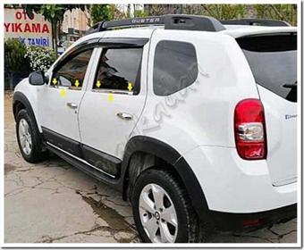 WOC Chrome Dacia Duster Krom Cam Çıtası 2010-2017 4 Parça Paslanmaz Çelik