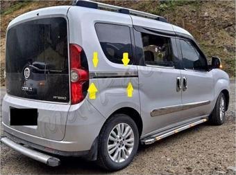 WOC Chrome Fiat Doblo Krom Sürgülü Kapı Çıtası 2010-2023 2 Parça Paslanmaz Çelik