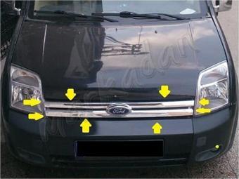 WOC Chrome Ford Connect Krom Ön Panjur 2006-2009 1 Parça Paslanmaz Çelik